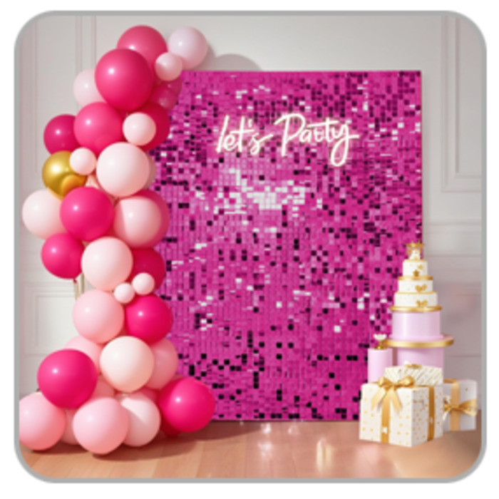 Hot pink sequin backdrop